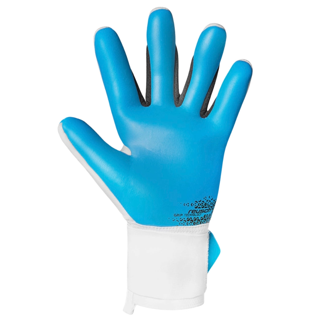 Reusch Goal Keeper Gloves -Attrakt Freegel Aqua - WHITE / BLACK / AQUA BLUE