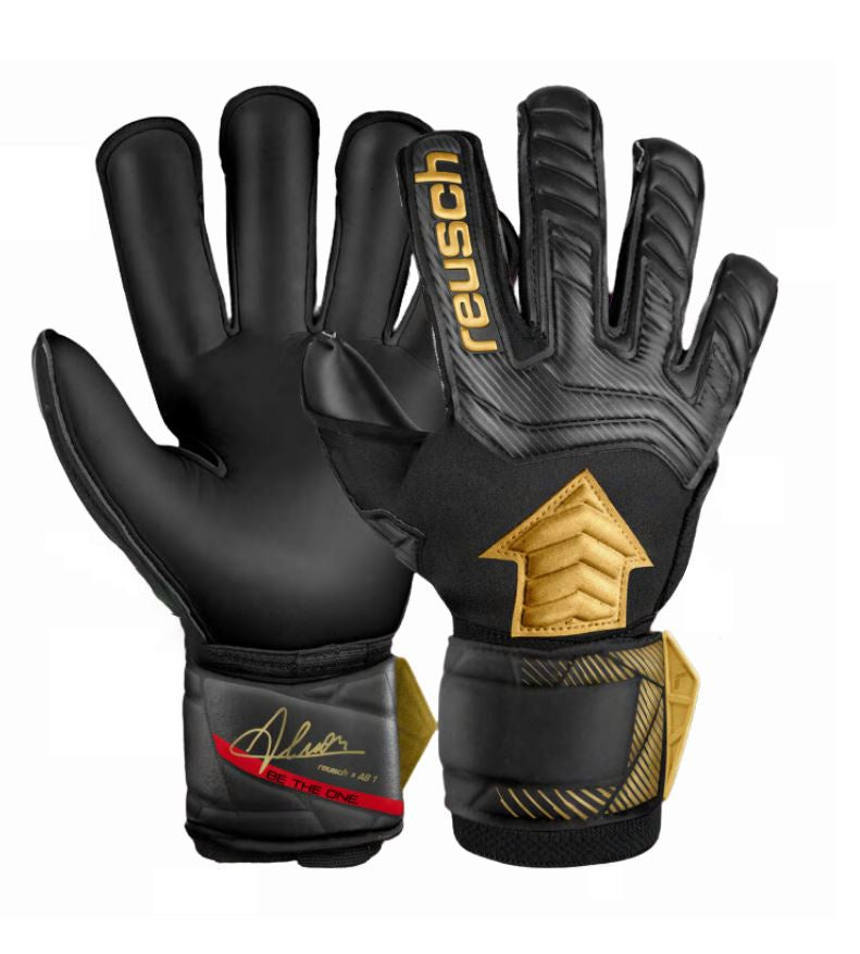 Reusch Attrakt AB1 Gloves BLACK/GOLD – Soccer United NZ