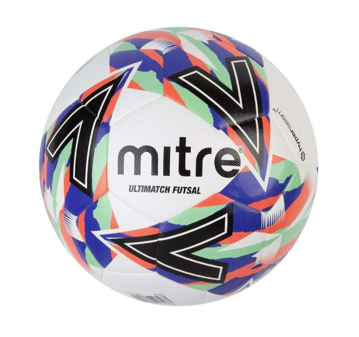 Mitre Ultimatch Futsal BALL- WHITE/BLUE/MINT/BLACK