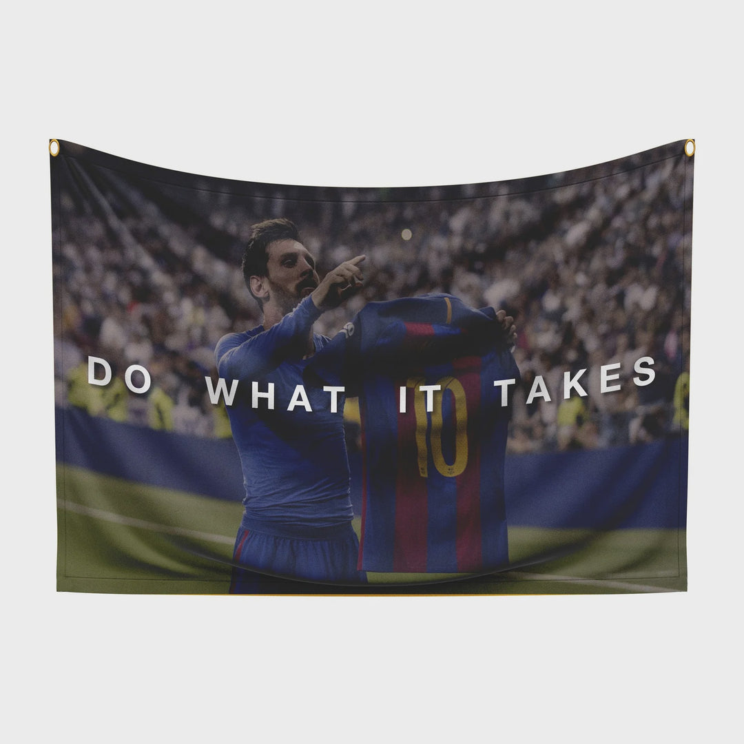 Messi Barcelona Quotes Fabric Poster 65X40cm