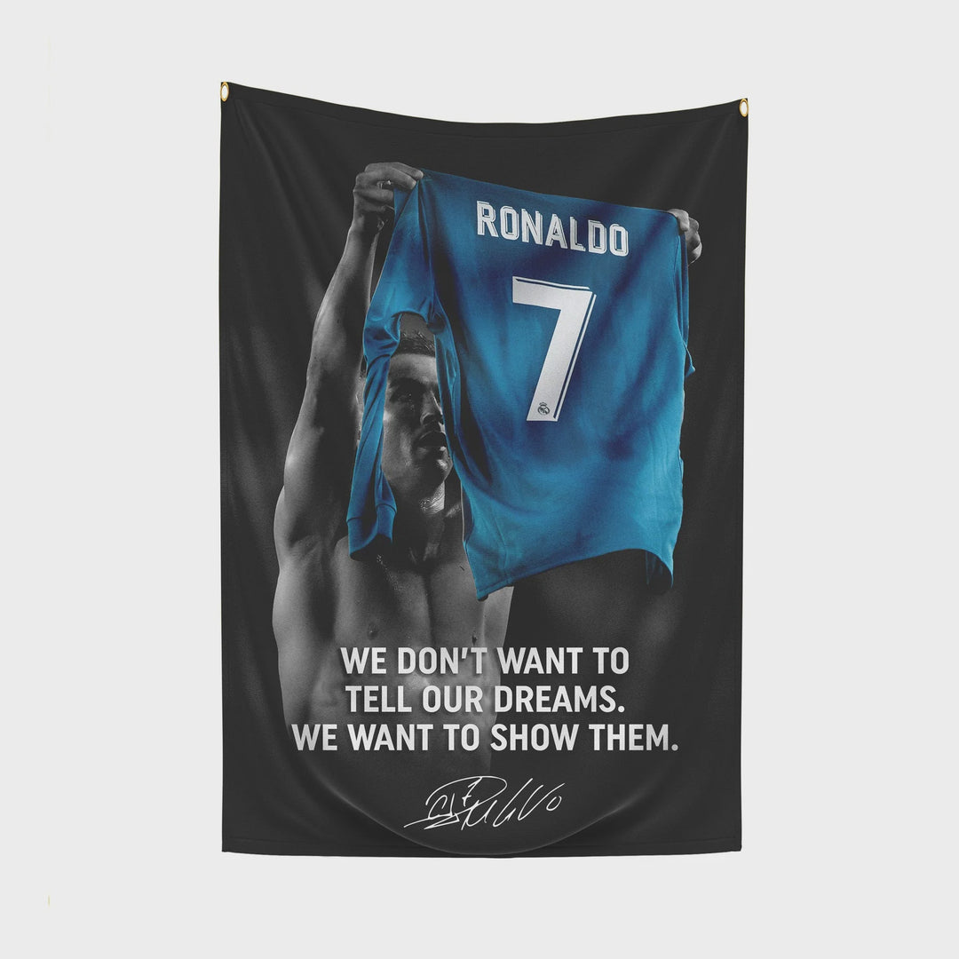 Ronaldo Dream Quotes Fabric Poster 65X40cm