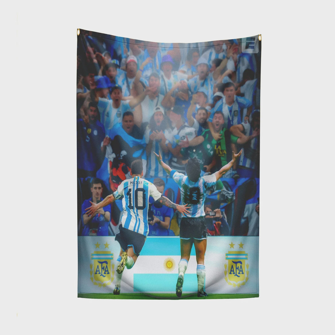Messi Maradona All Time Greats Fabric Poster 65X40cm
