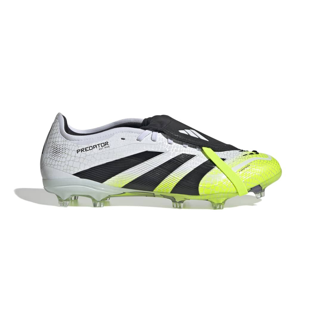 Predator Pro Fold-Over Tongue Firm Ground Boots - WHITE/BLACK/YELLOW