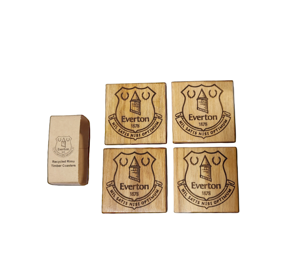 Everton Handcrafted NZ timber Coaster Set
