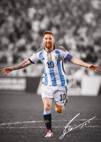 Messi Argentina Canvas Poster 45X30cm