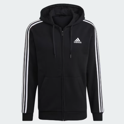 Essentials Fleece 3-Stripes Full-Zip Hoodie