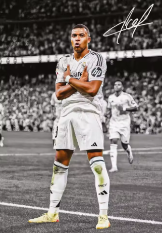 Real Madrid Mbappe Canvas Poster 70X50cm