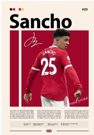 Sancho Manchester United Canvas Poster 45X30cm