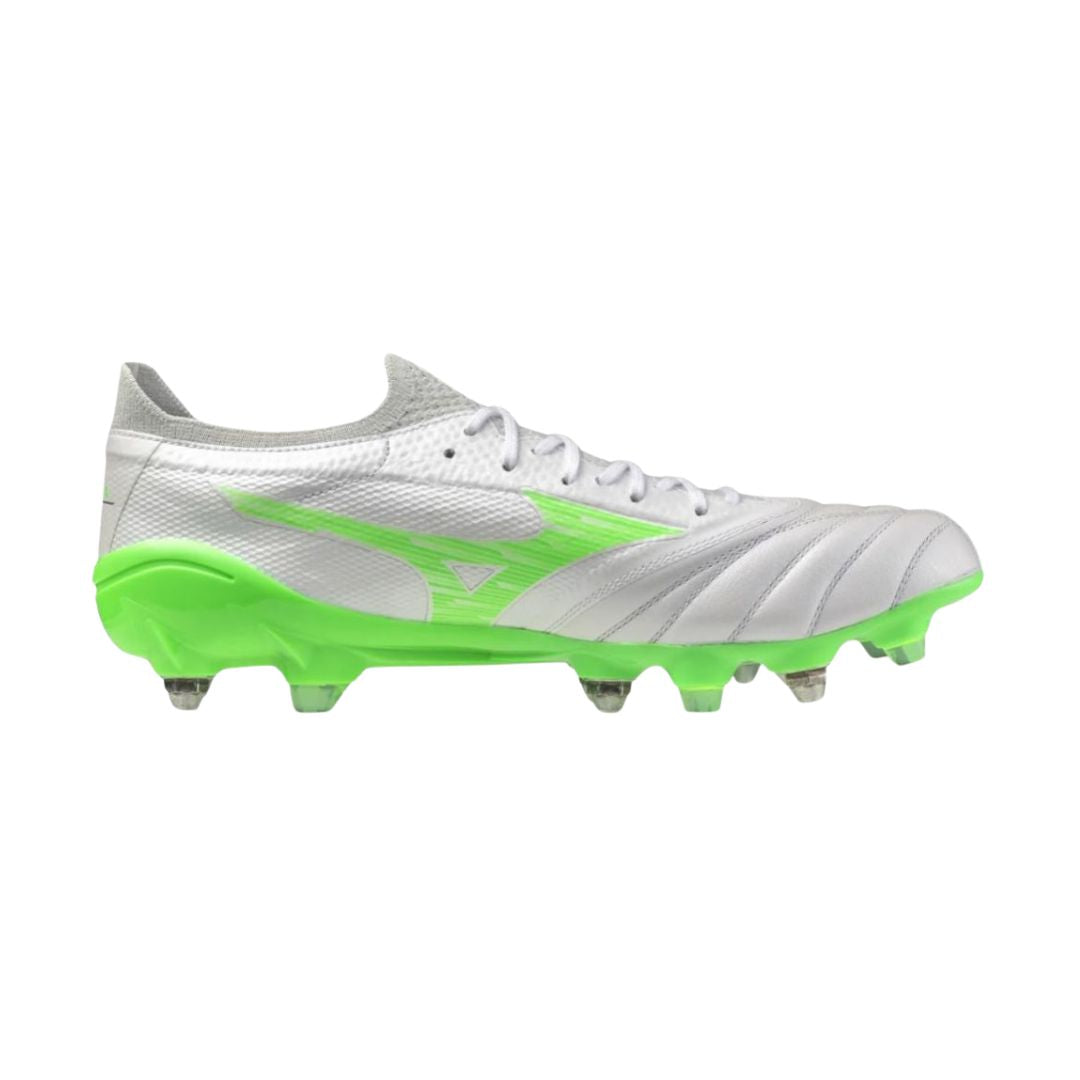 Mizuno Morelia Neo IV Beta Elite SG Mix Boots WHITE/GREEN GEKO