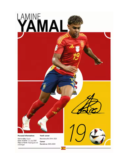 WALL POSTER OF YAMAL IN SPAIN UNIFORM
