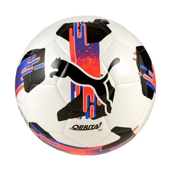 PUMA Football - Orbita 6 MS - WHITE / GLOWING RED