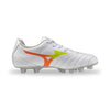 Mizuno Monarcida Neo III Select Junior FG Boots - White / Evening Primrose / Lava Orange