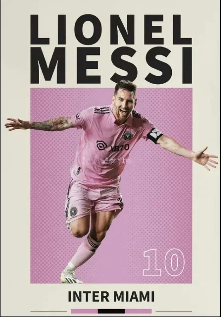 Messi Miami Canvas Poster 45X30cm