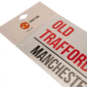 Manchester United FC White Street Sign