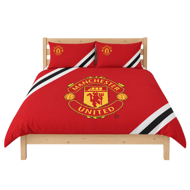 Manchester United FC Core Stripe Double Duvet Set