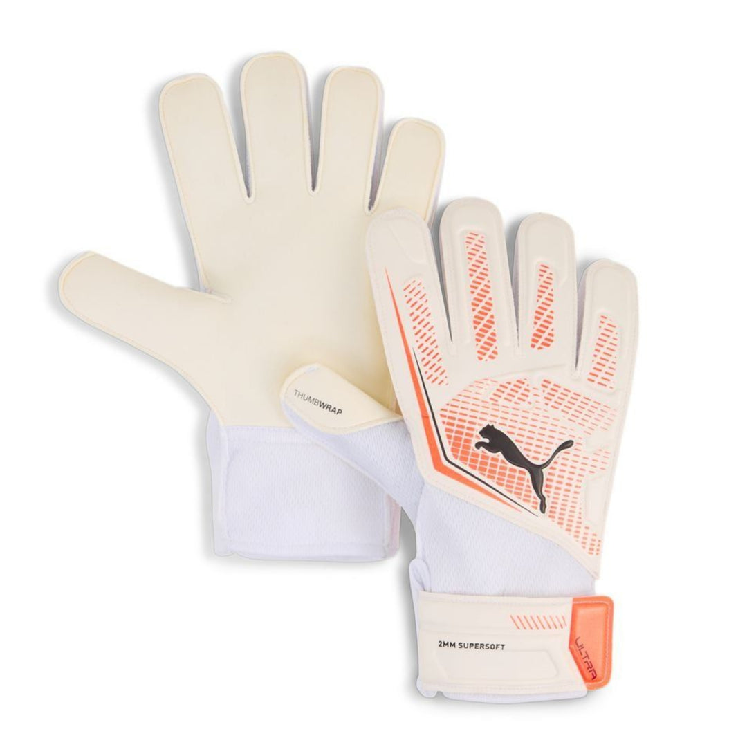 Puma Ultra Play RC Goal Keeper Gloves - White / Glowing Red