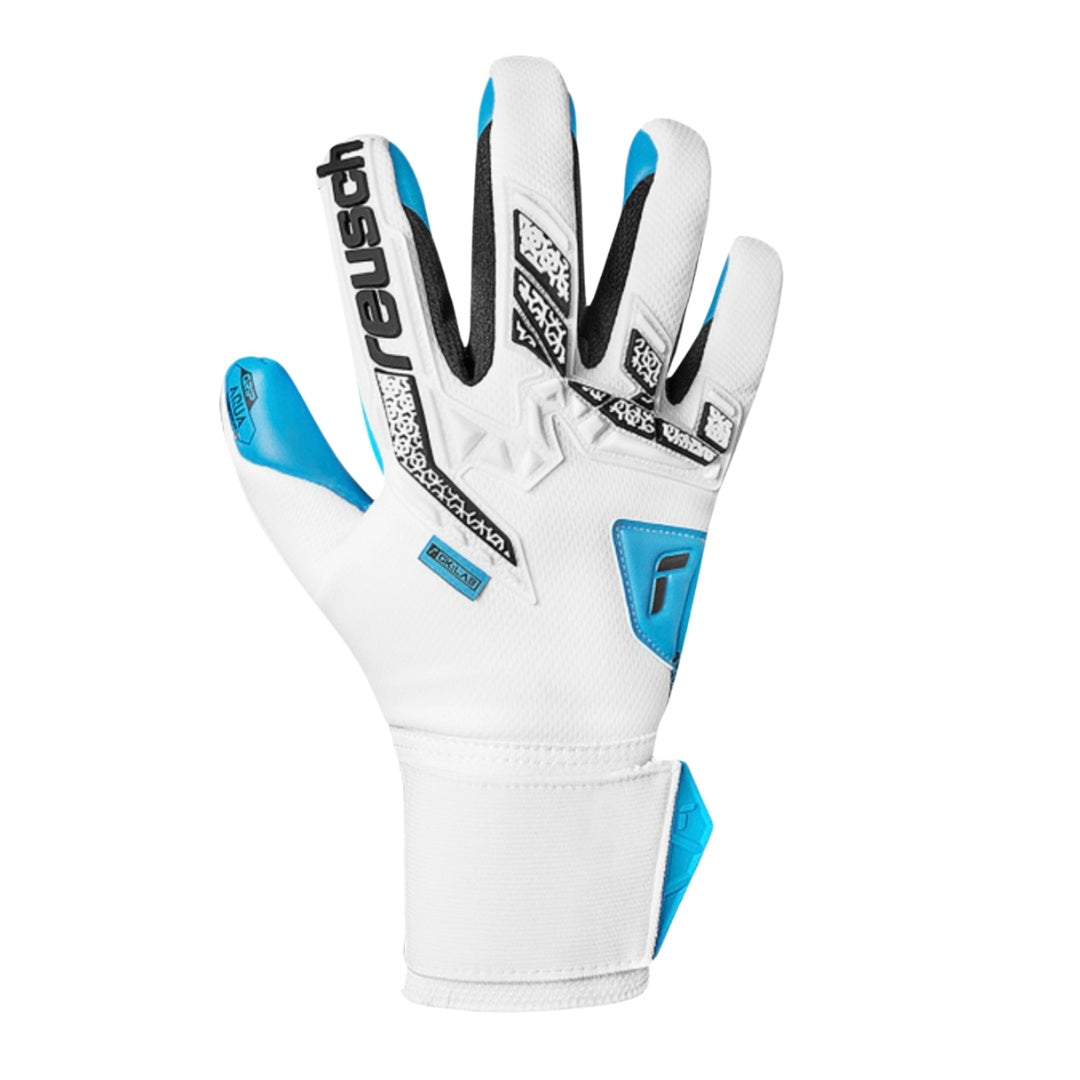 Reusch Goal Keeper Gloves -Attrakt Freegel Aqua - WHITE / BLACK / AQUA BLUE
