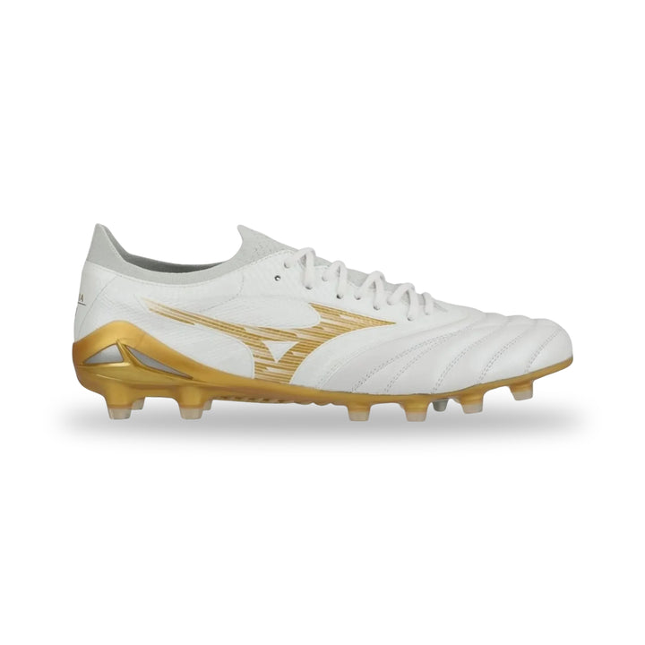 Mizuno Morelia Neo IV Beta Elite FG Boots - White / Gold / Cool Gray