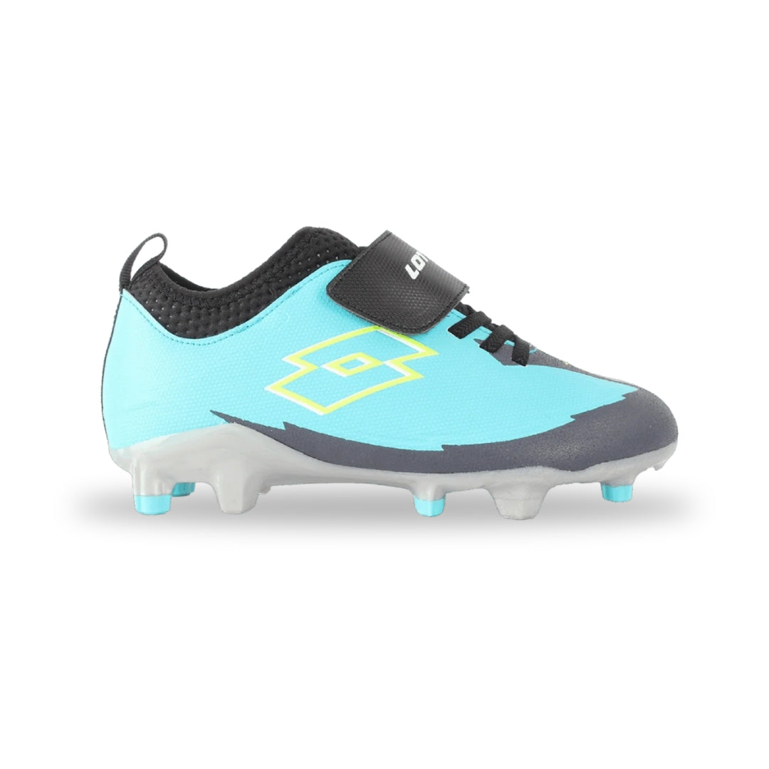 Lotto Monza FG CL Velcro Jnr  Boots– Turquoise / Charcoal