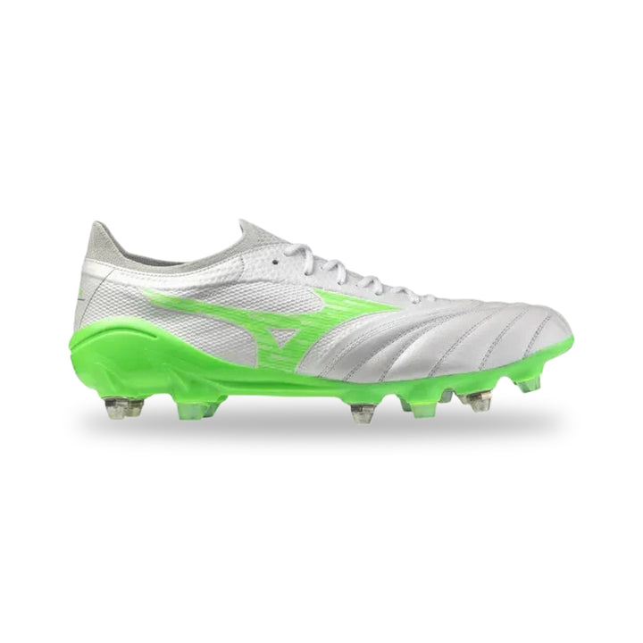 Mizuno Morelia Neo IV Beta Elite SG Mix Boots - White / Green Geko