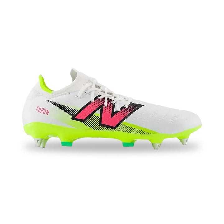 New Balance Furon Pro SG Boots - White / Pink / Yellow