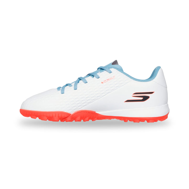 Skechers SKX 2 Jr Youth Turf Shoes - White / Turquoise / Pink