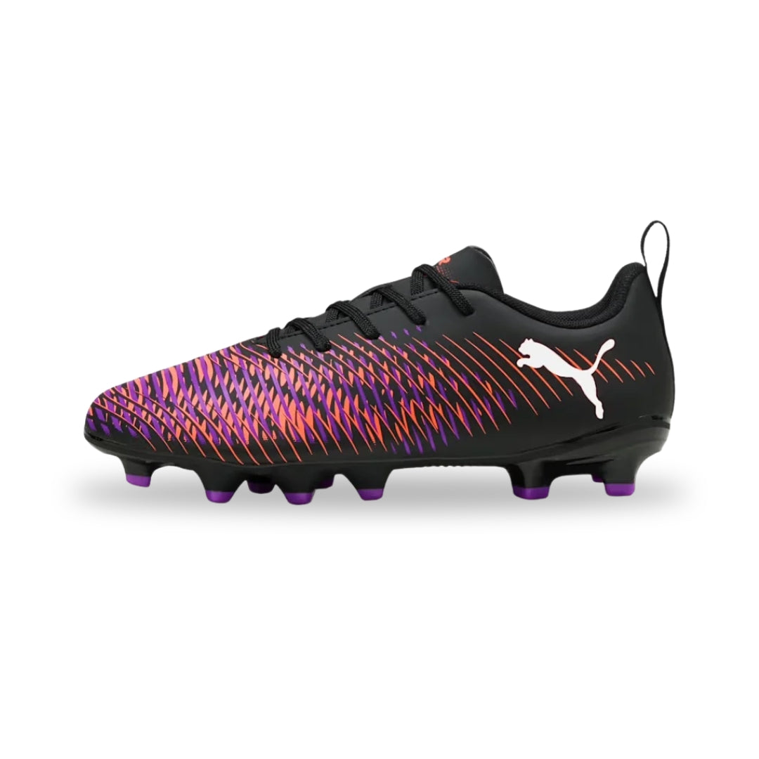Puma Future 8 Play Junior FG/AG Boots - Black / White / Glowing Red
