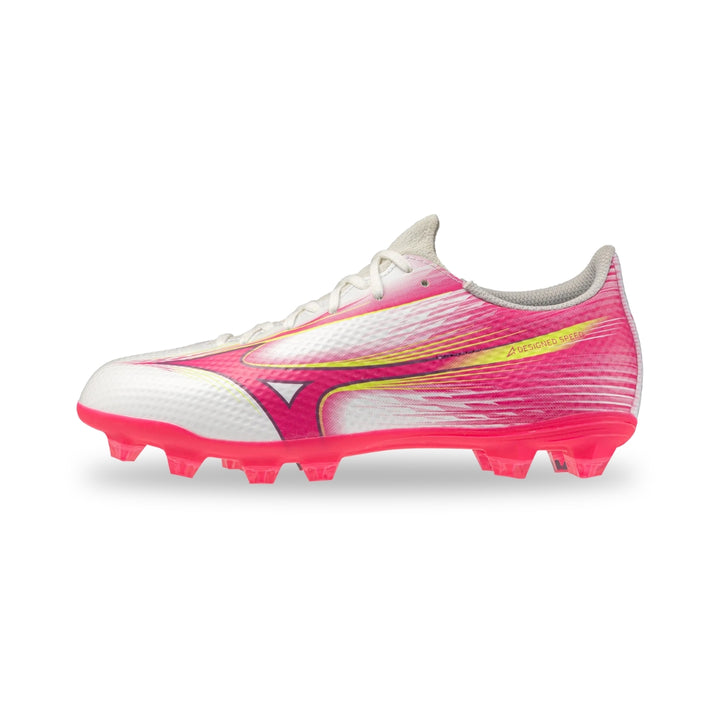Mizuno Alpha III Select Firm Ground Junior - White / Fuchsia Purple