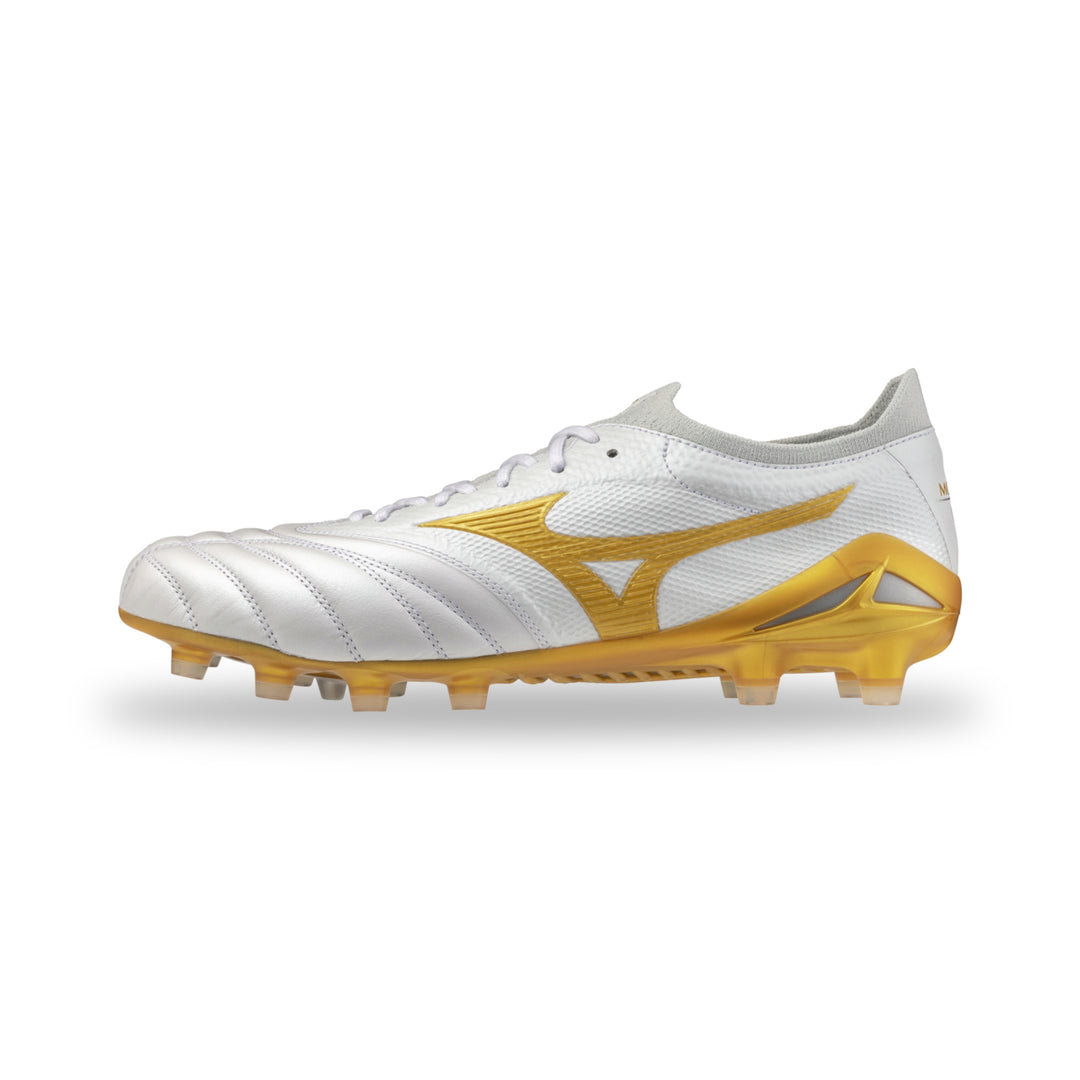 Mizuno Morelia Neo IV β Japan FG Boots – White / Gold / Gray