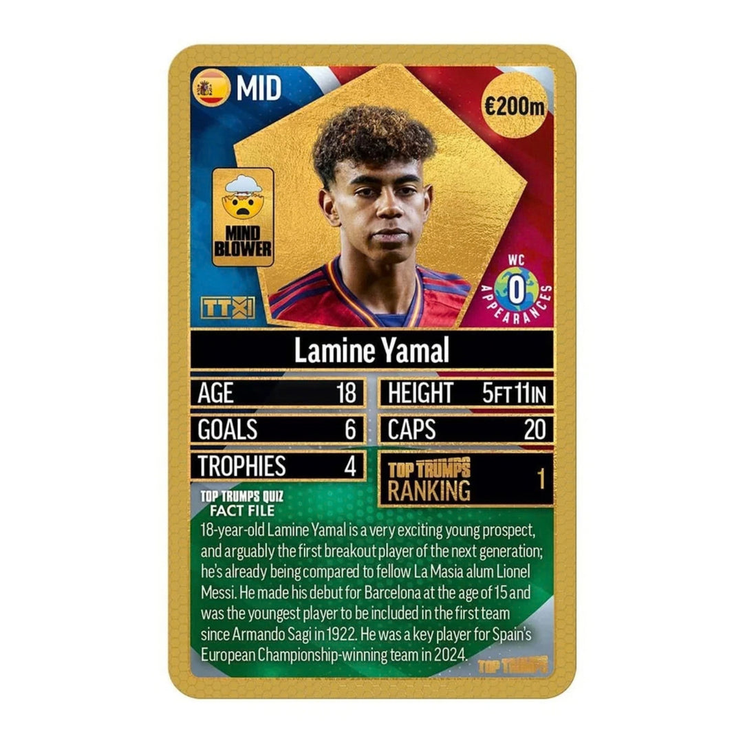 Top Trumps World Football Stars Top 200 Card Game - Chrome Gold