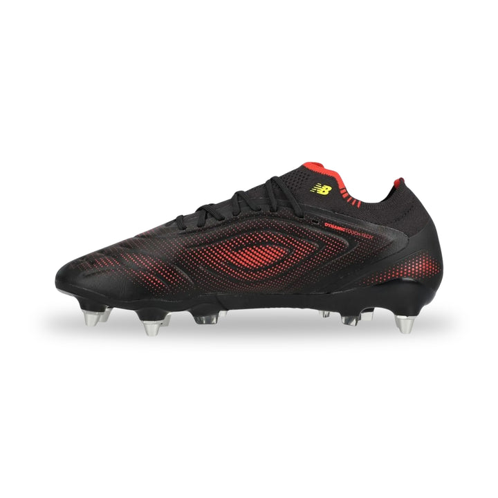 New Balance Tekela V5 Elite Low-Cut SG Boots – Black / Yellow / Fire cracker