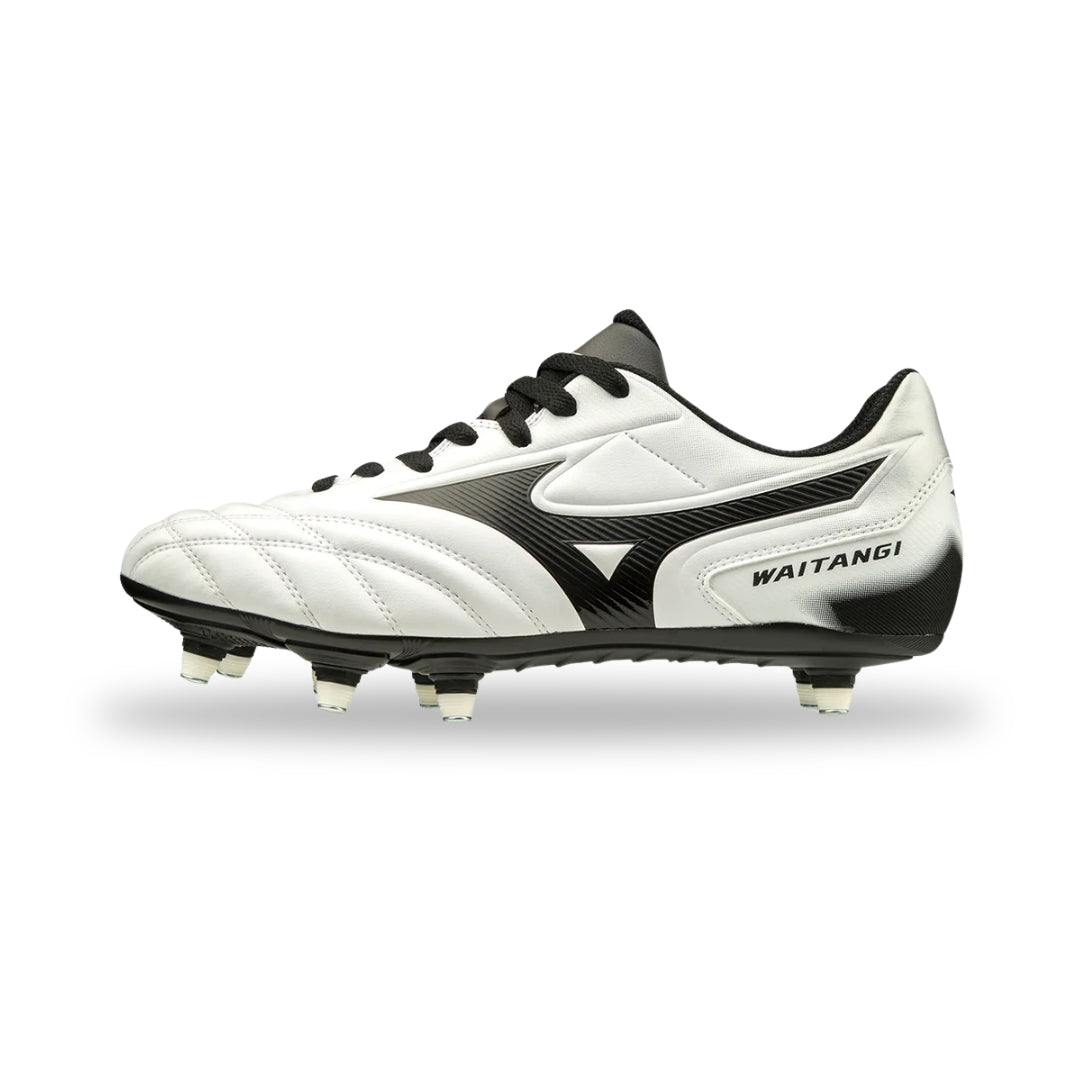 Mizuno Waitangi II Club 6x2 Super Wide SG Boots – White / Black