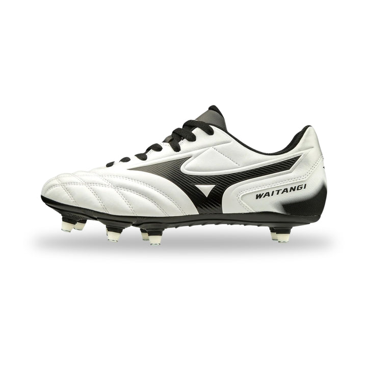 Mizuno Waitangi II Club 6x2 Super Wide SG Boots – White / Black