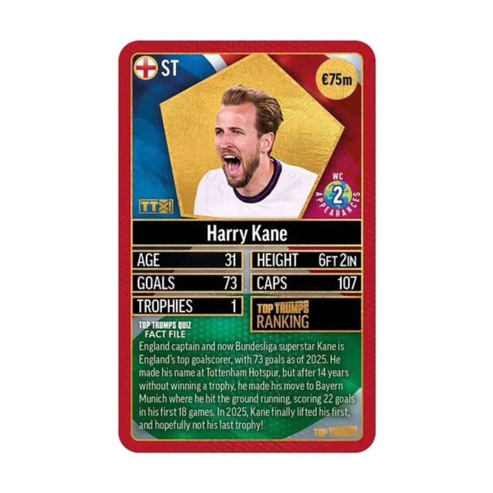 Top Trumps World Football Stars Top 200 Card Game - Chrome Red