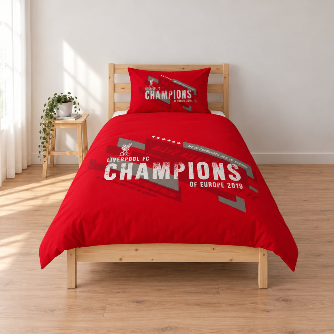 Liverpool FC Champions Of Europe Single Duvet Set