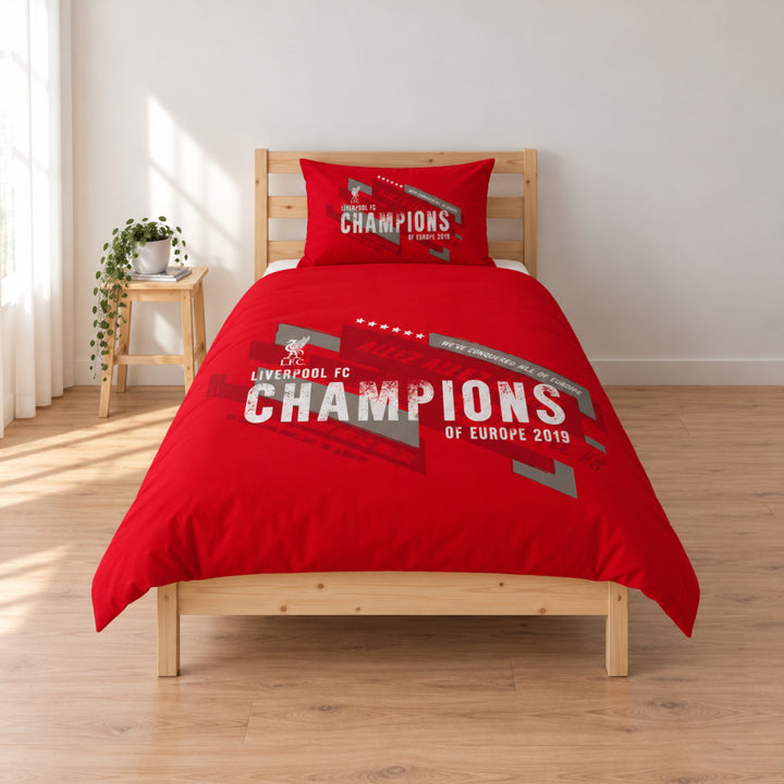 Liverpool FC Champions Of Europe Single Duvet Set