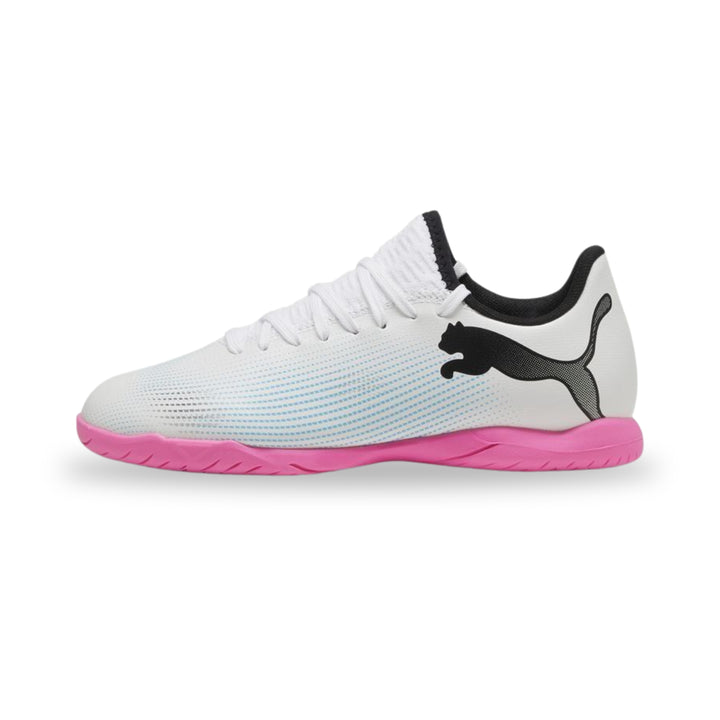 Puma Futsal Junior Future 7 Play - White / Black / Poison Pink