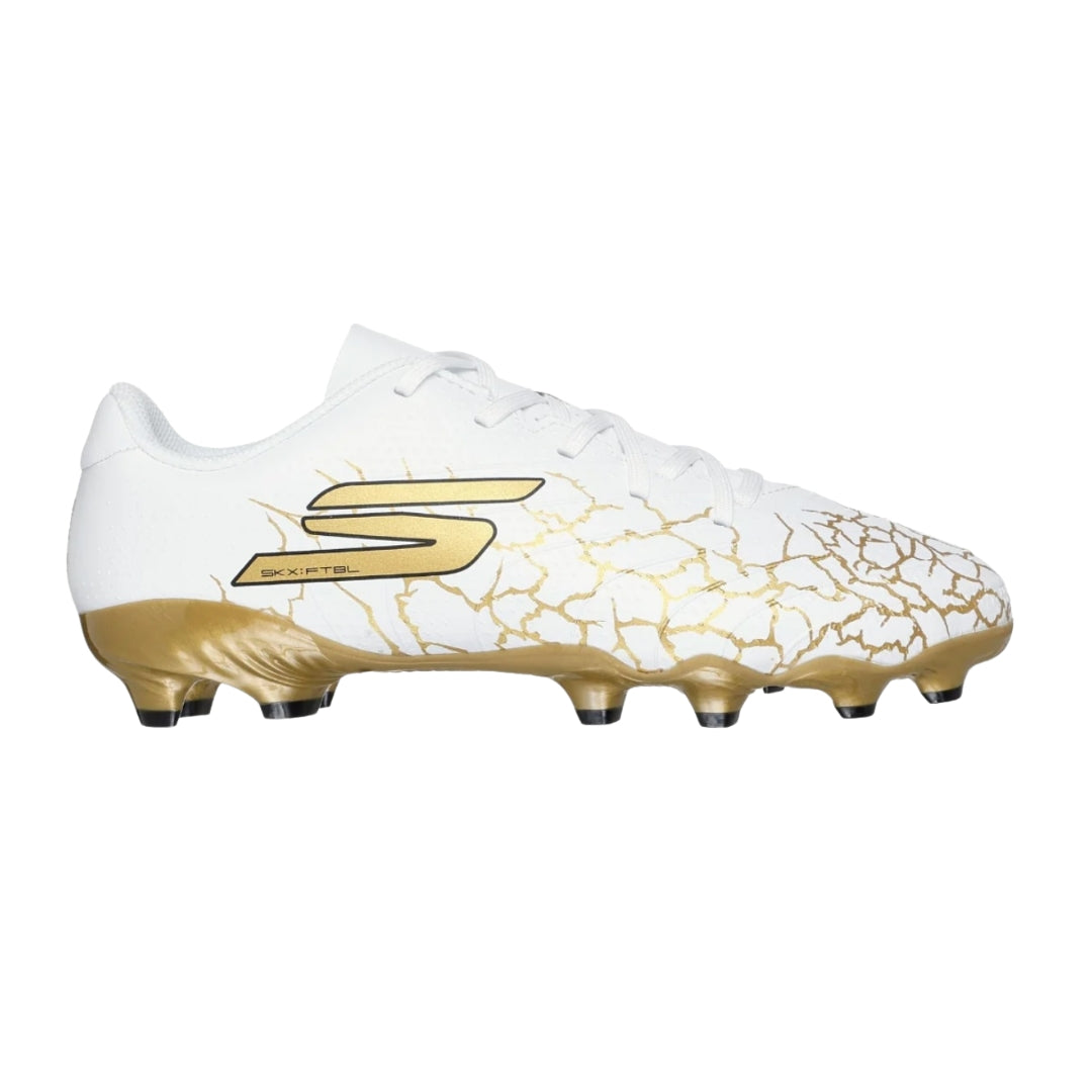 Skechers SKX 1.5 Junior FG - WHITE/BLACK/GOLD