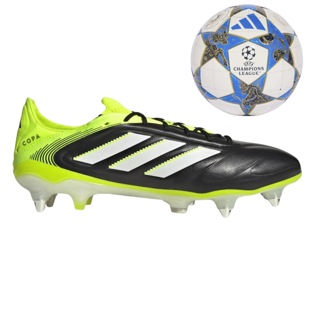 Adidas Copa Pure 3 Elite Soft Ground Boots - Core Black / White / Lucid Lemon