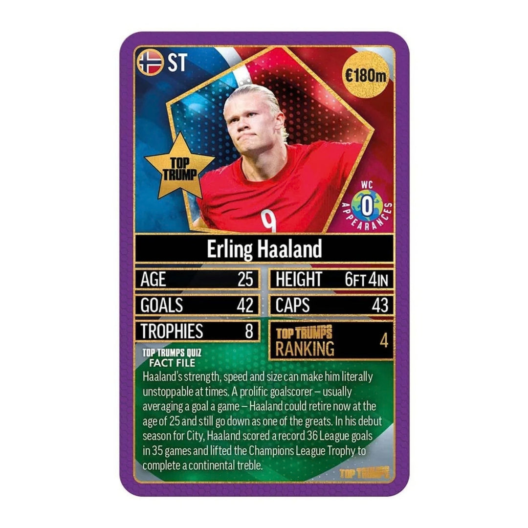 Top Trumps World Football Stars Top 200 Card Game - Chrome Purple