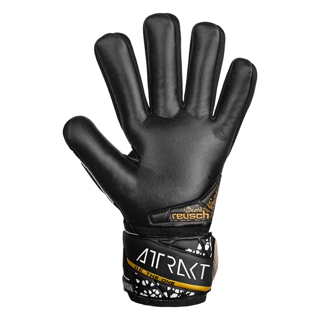 Reusch Goal Keeper Gloves - Silver NC Finger Support - Black / Gold / White