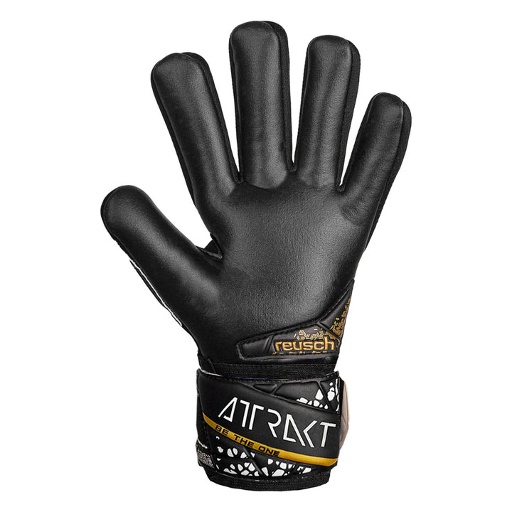 Reusch Goal Keeper Gloves - Silver NC Finger Support - Black / Gold / White