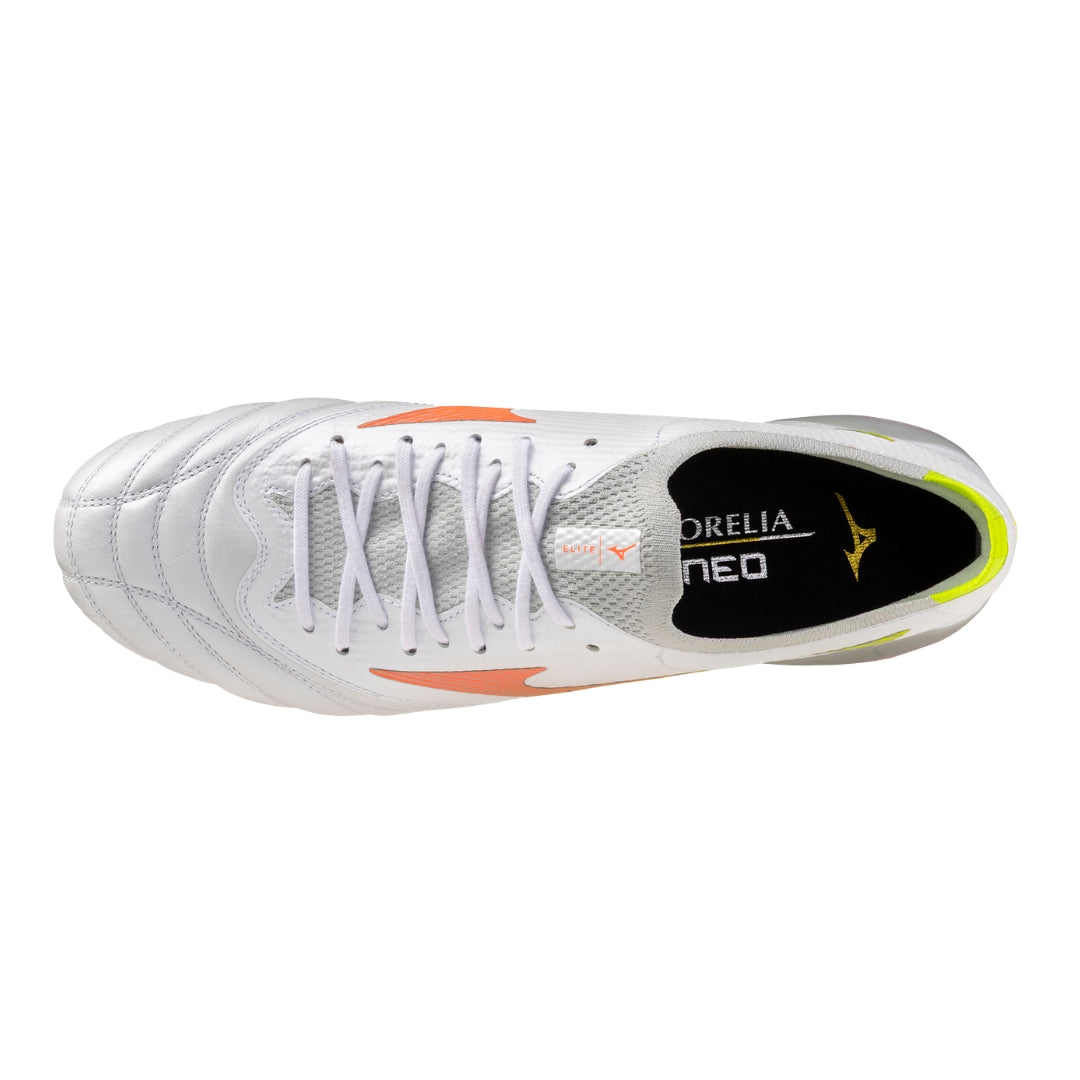 Morelia Neo V ß Elite Firm Ground - White / Lava Orange / Evening Primrose