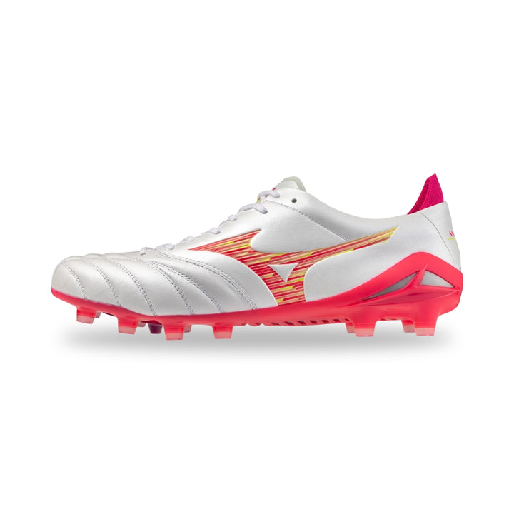 Mizuno Morelia Neo IV Elite FG - White / Pink Tetra / Fuchsia Purple