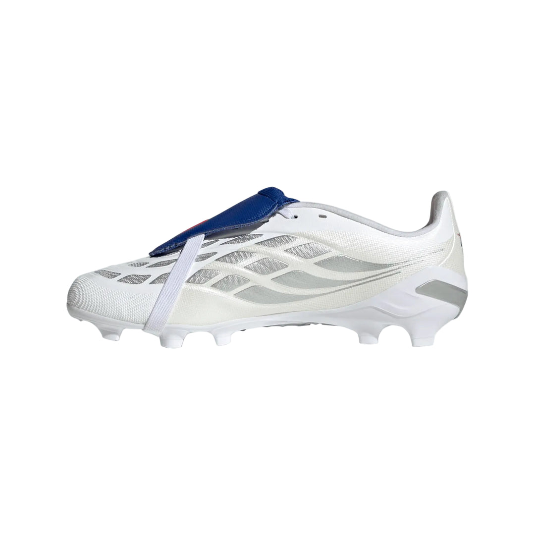 Predator League Fold-Over Tongue FG Boots Kids - Metallic / White / Royal Blue
