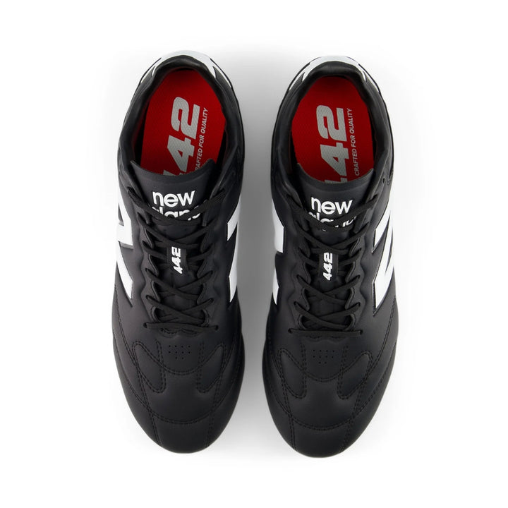 442 Pro Firm Ground Football Boot -  D Width - Black / White