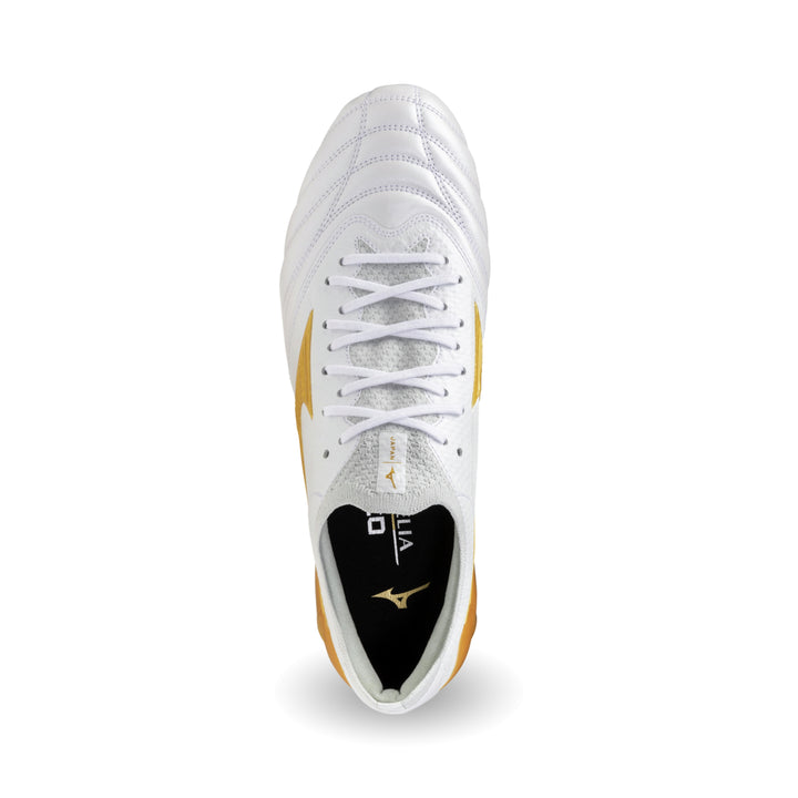 Mizuno Morelia Neo IV β Japan FG Boots – White / Gold / Gray