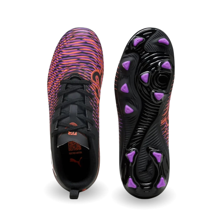 Puma Future 8 Play Junior FG/AG Boots - Black / White / Glowing Red