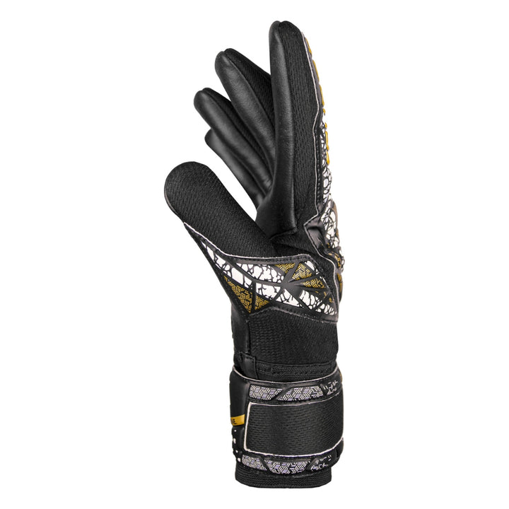 Reusch Goal Keeper Gloves - Silver NC Finger Support - Black / Gold / White