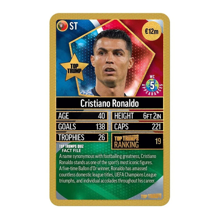 Top Trumps World Football Stars Top 200 Card Game - Chrome Gold